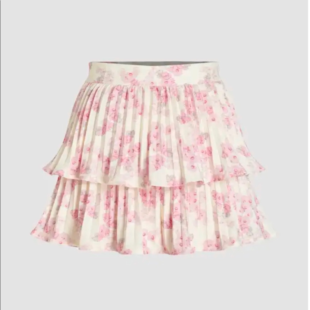 Floral Ruffle Hem Skirt Shorts
